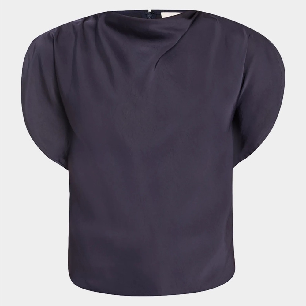 A.L.C. Nadia Satin Navy Blouse, 8